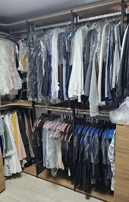 옷가지 전용 자재 포장